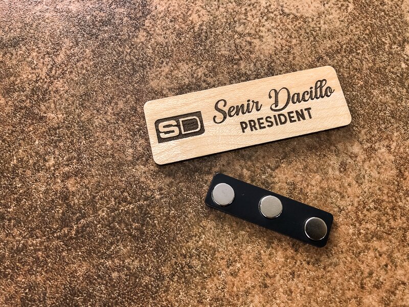 Rectangle 3x1 Name Tag - Senir Design